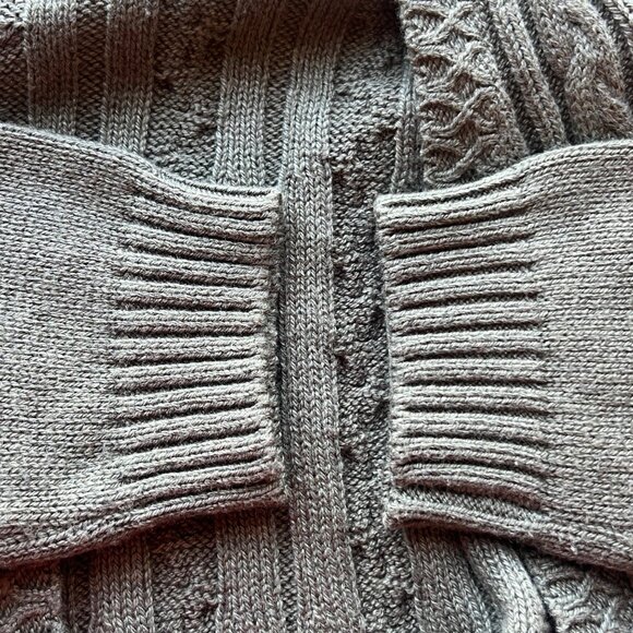 Soft Surroundings Cable Knit Open Front Cardigan Sweater Sage Green Size Large - Picture 3 of 8